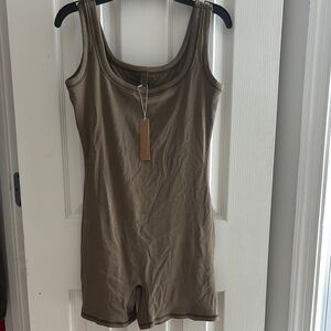 SKIMS Olive Ribbed Romper
